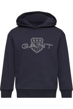 GANT Relaxed Contrast Shield Hoodie Navy