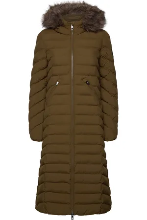 Superdry Fuji Faux Fur Hooded Longline Khaki