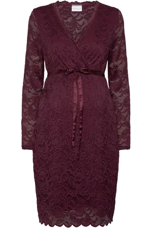 Mama;licious Mlmivana Tess Ls Jrs Abk Dress 2F Burgundy