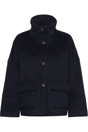 GANT Cropped Wool Jacket Navy