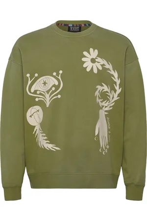 Scotch&Soda Garment Dyed Artwork Sweatshirt Green
