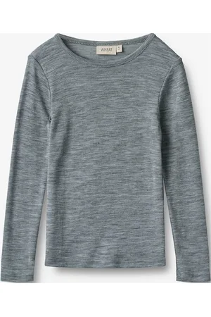 WHEAT Wool T-Shirt L/S Alfie Grey