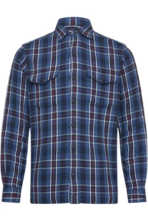 Ralph Lauren Classic Fit Plaid Flannel Workshirt Blue