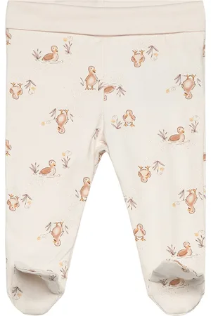 FIXONI Pants W. Feet - Aop Beige
