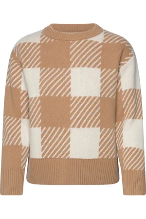 GANT Buffalo Checked C-Neck Beige