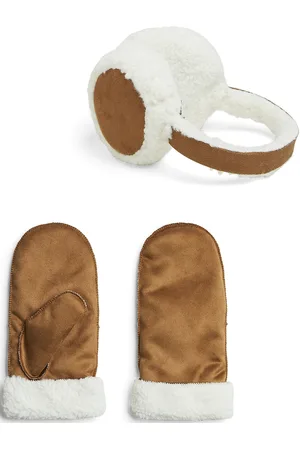 Pieces® Pcrunna Earmuffs & Mittens Set Bc Brown