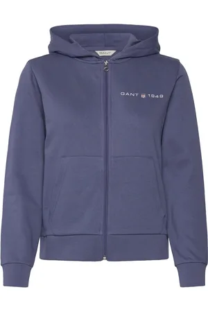 GANT Reg Printed Graphic Zip Hood Blue
