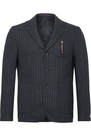 Scotch&Soda Relaxed 3-Button Wool-Blend Pinstripe Blazer Black