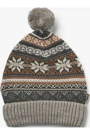 WHEAT Knit Beanie Nolo Patterned