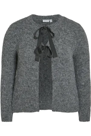 VILA Vibows L/S Knit Cardigan/Ln Grey