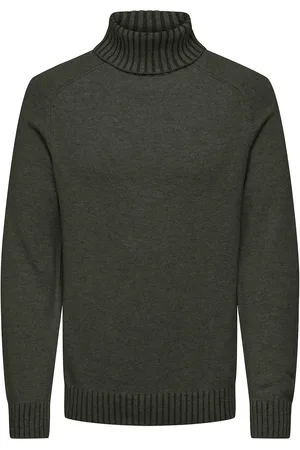 Only & Sons Onseddy Reg 7 Wool Roll Knit Khaki
