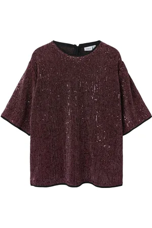 NAME IT Nkfrunic Sequin Ss Top Purple