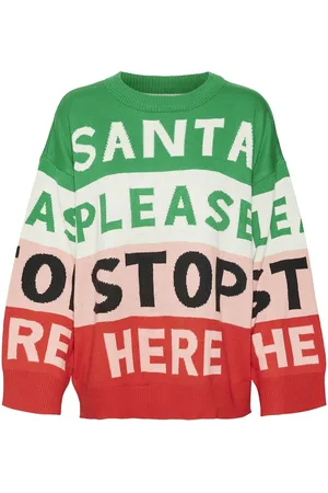 VERO MODA Vmsantatext Ls O-Neck Pullover Xmas Patterned