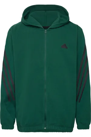 adidas Future Icons 3 Stripes Polar Fleece Full-Zip Hoodie Green