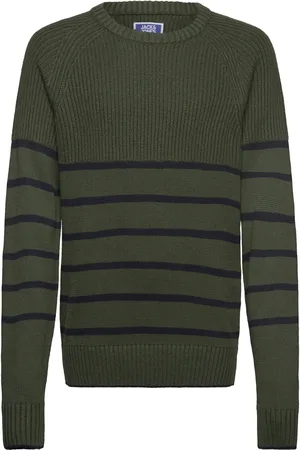 JACK & JONES Jjpannel Knit Crew Neck Aw24 Jnr Green Jack & J S