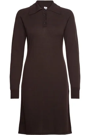 Filippa K Polo Merino Dress Brown
