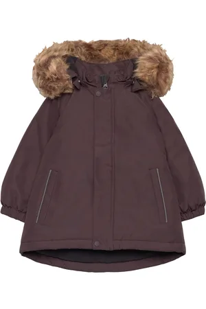 Color Kids Parka W. Fake Fur Burgundy