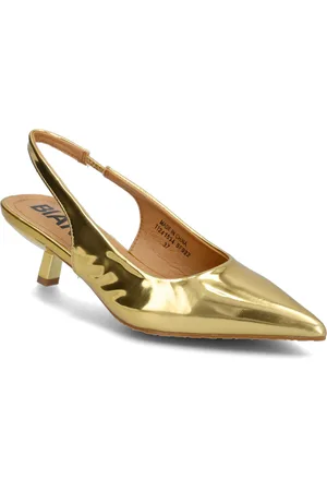 Bianco Biakristin Kitten Heel Slingback Mirror Pu