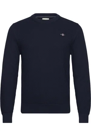 GANT Structured Cotton C-Neck Navy