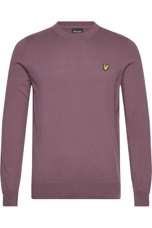 Lyle & Scott Cotton Merino Crew Neck Jumper Purple