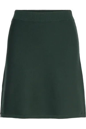 SELECTED Slfkamma Hw Short Knit Skirt Green