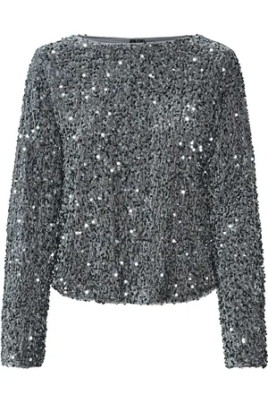 VERO MODA Vmbella Ls Boatneck Top Jrs Silver