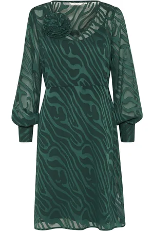 Cream Cryana Dress Green