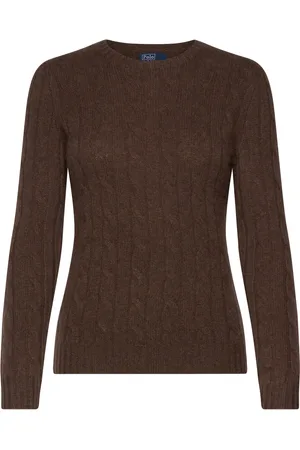 Ralph Lauren Cable-Knit Cashmere Sweater Brown