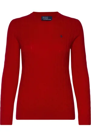 Ralph Lauren Cable-Knit Wool-Cashmere Sweater Red
