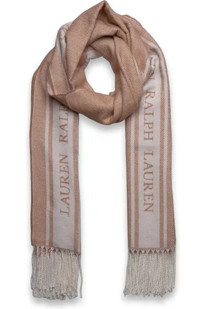Ralph Lauren Two-T Logo Jacquard Scarf Beige