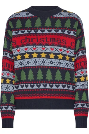 VERO MODA Vmhappy Frostlight Ls O-Neck Pull. Xmas Navy