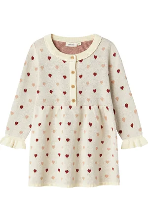 Lil Atelier Nmfsaran Ls Knit Dress Heart Lil Cream