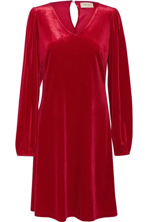 Cream Crpativa Dress Red
