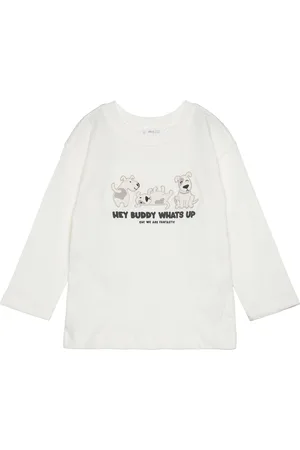 MANGO Embroidered Details Print T-Shirt White