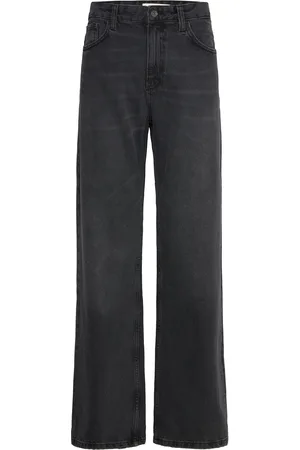 MANGO Mid-Rise Straight Jeans Grey