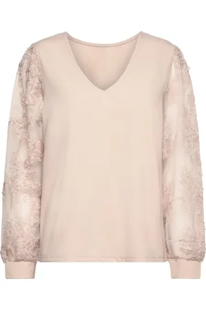 VERO MODA Vmemmaly Ls V- Neck 2-Way Top Jrs Ga Cream