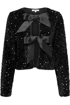 ONLY Onlanika Sequins Ls Bow Top Wvn