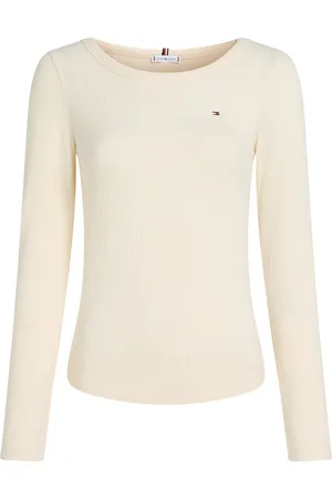 Tommy Hilfiger Slim 5X2 Rib O-Nk Ls Cream