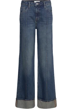 MANGO High Waist Straight Jeans Blue