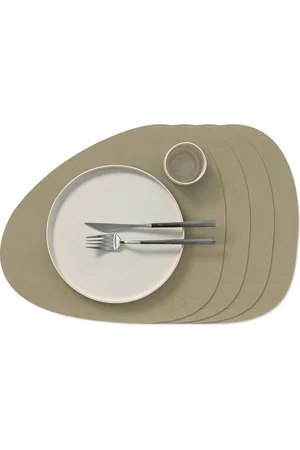 LIND DNA 4-Set Table Mat Curve Nupo Brown