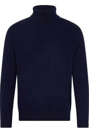 Les Deux Eddie Wool Rib Rollneck Knit Navy
