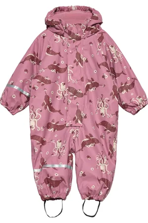 CeLaVi Rainwear Suit - Aop, W. Fleece Pink