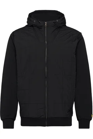 Lyle & Scott Hybrid Quilted Zip Through Hoodie Black