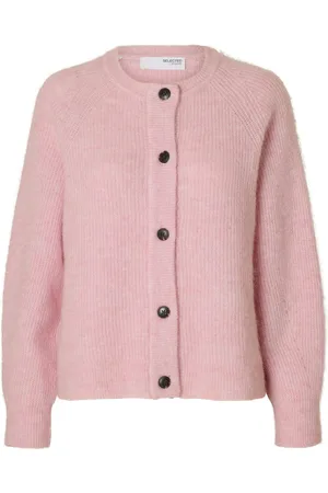 SELECTED Slflulu Ls Knit Short Cardigan Noos Pink