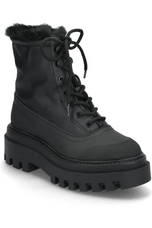 Calvin Klein Flatform Lace Up Boot Padded Black