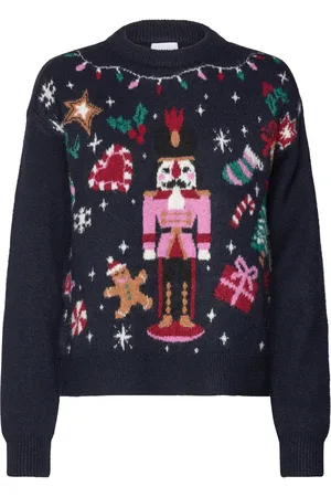 VILA Vitin L/S Christmas Knit/Ka Navy
