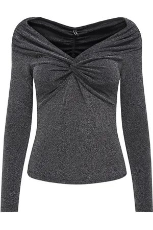 ONLY Onlqueen L/S Glitter Top Jrs Grey