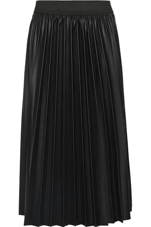 Cream Crpoppi Plissé Skirt Black