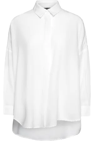 French Connection Caprina Crepe Ls Button Shirt White