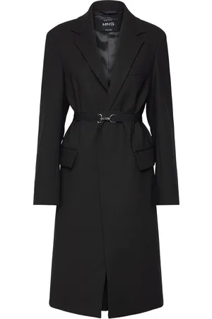 MANGO Structured Double Fabric Coat With Belt